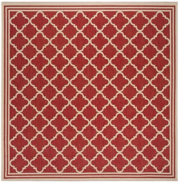 LINDEN 121 Collection LND121Q-6SQ Red / Creme 6'-7" X 6'-7" Square