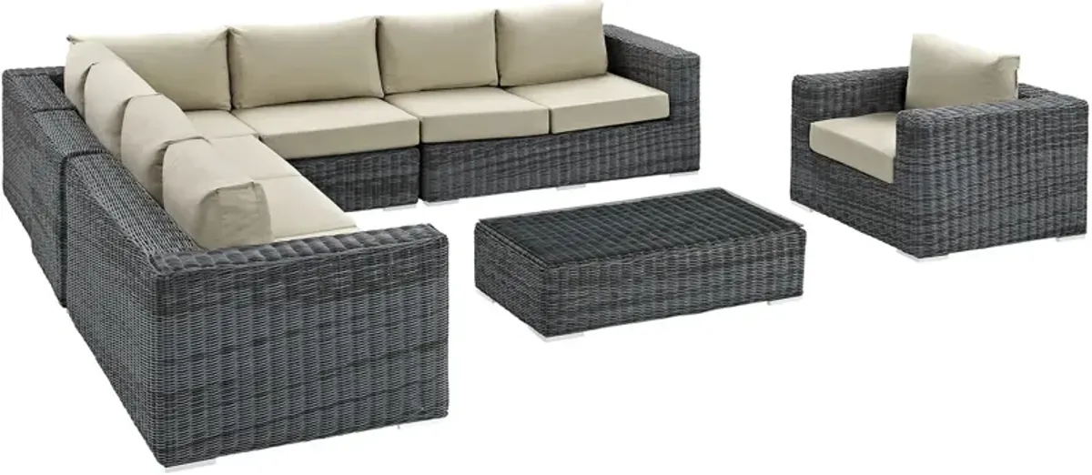 Summon 7 Piece Outdoor Patio Sunbrella® Sectional Set