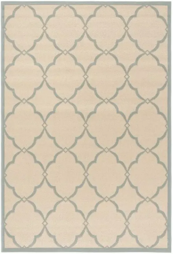 LINDEN 125 Collection LND125L-4 Cream / Aqua 4' X 6'