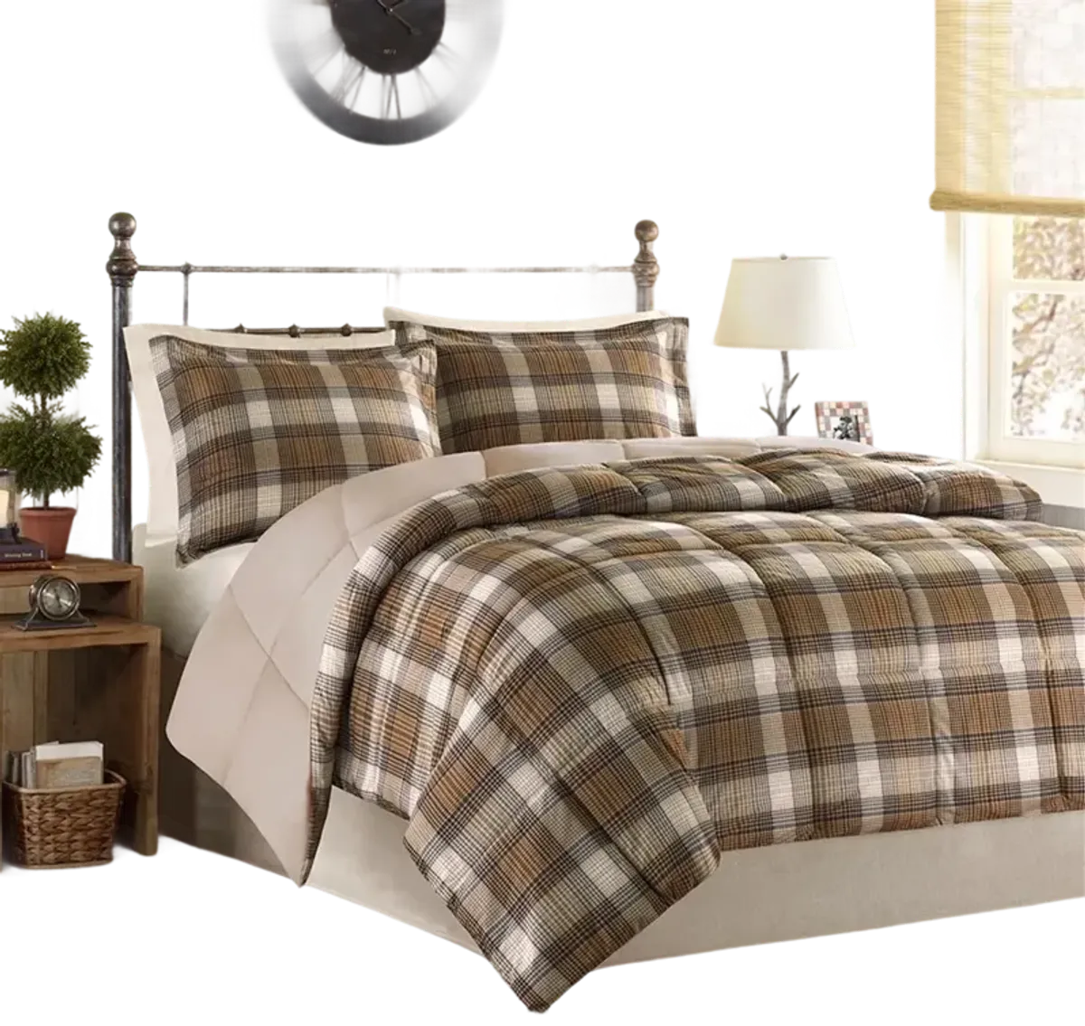 Woolrich Lumberjack Multi Classic Quilting Soft and Cozy Microfiber Solid Reverse Down Alternative Comforter Set