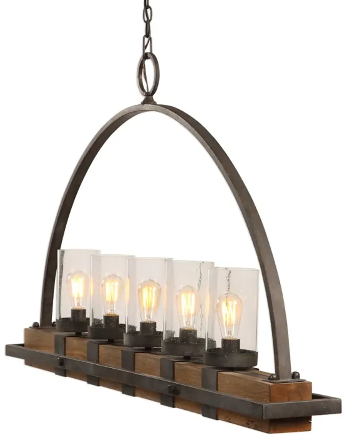 Atwood 5 Light Rustic Linear Chandelier 