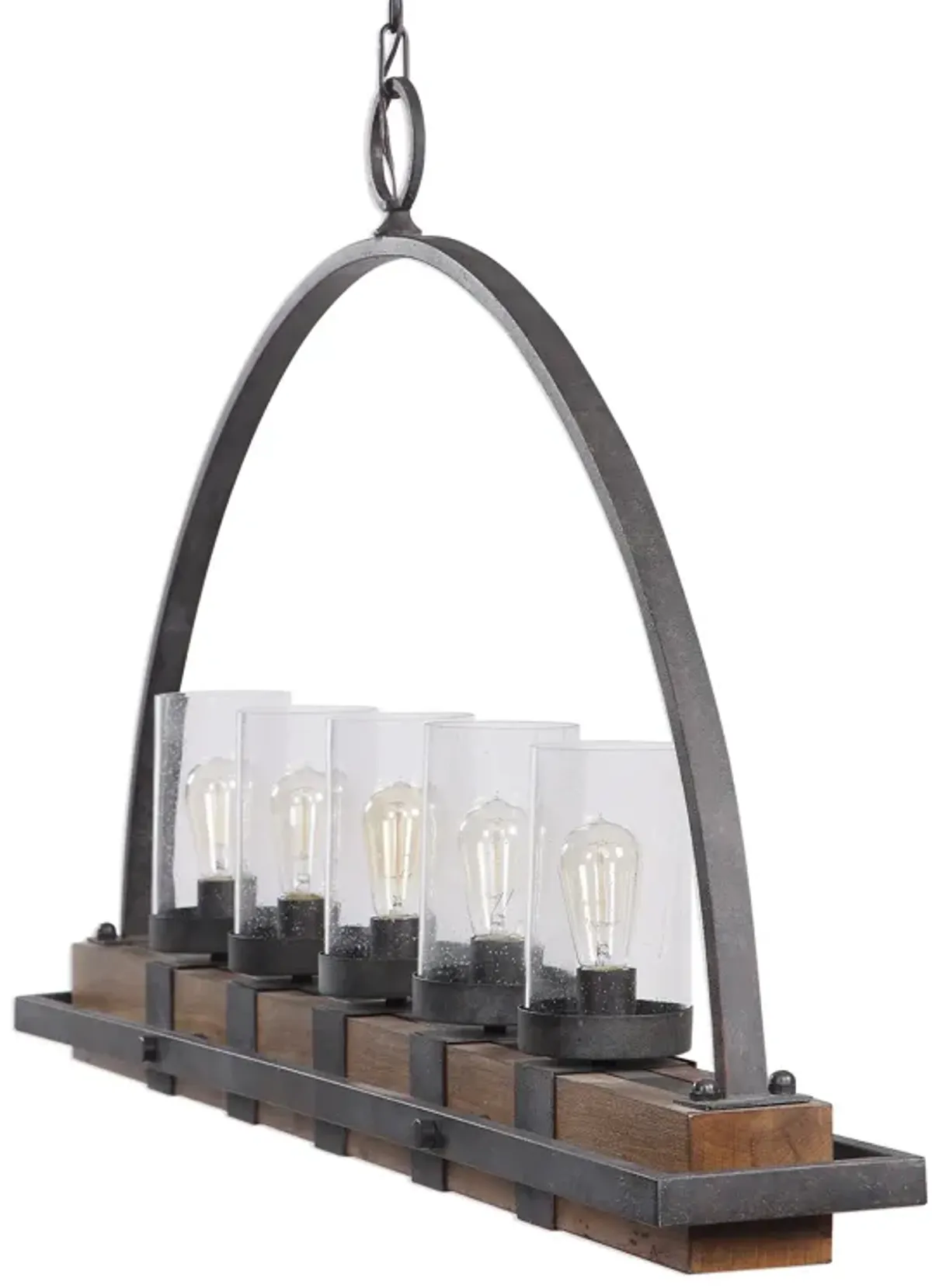 Atwood 5 Light Rustic Linear Chandelier 