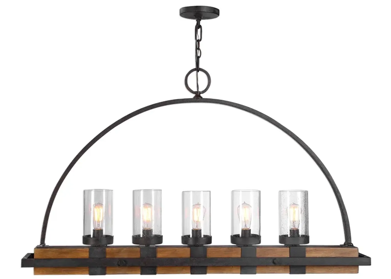 Atwood 5 Light Rustic Linear Chandelier 