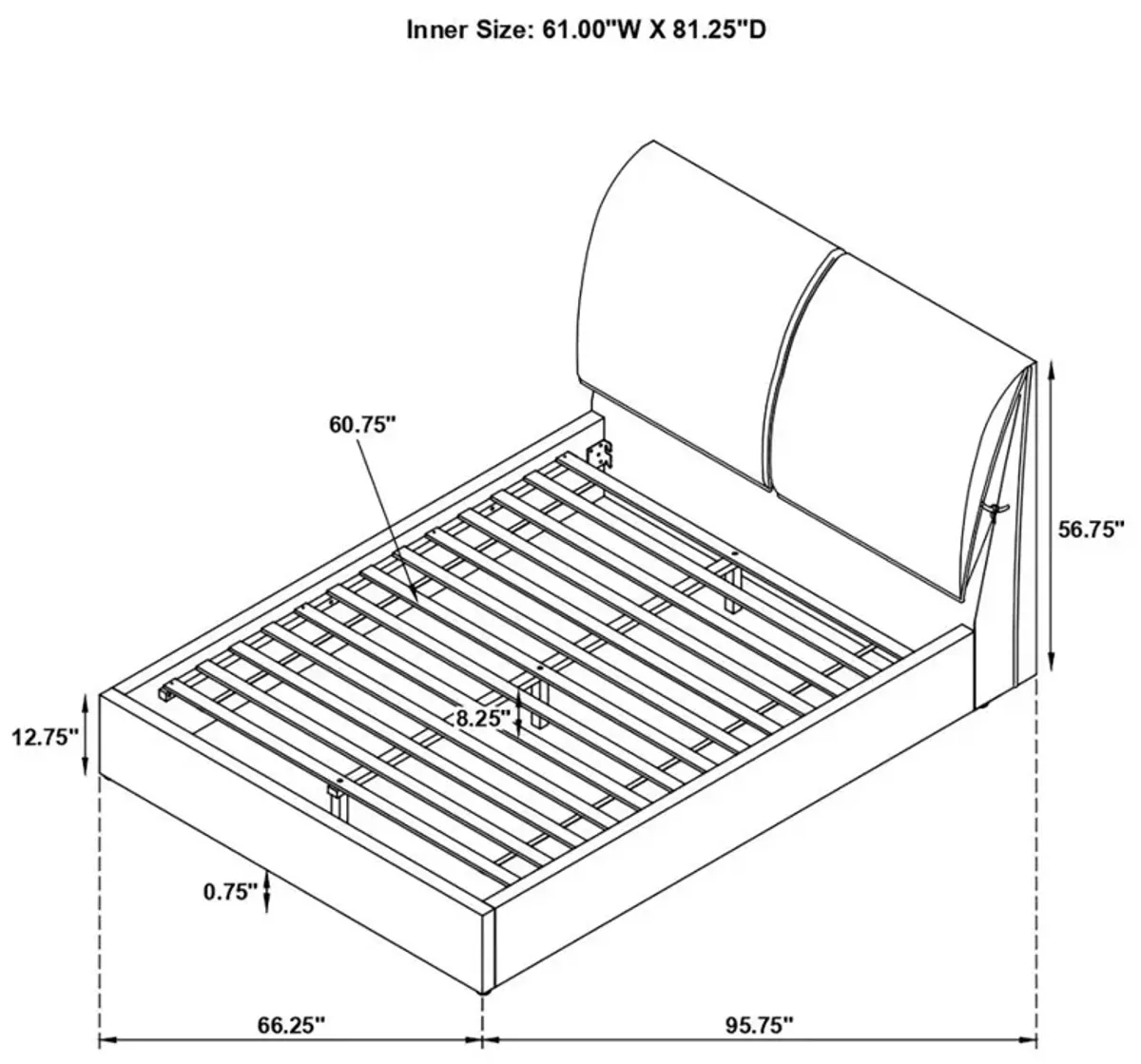 Gwendoline Upholstered Queen Platform Bed with Pillow Headboard White