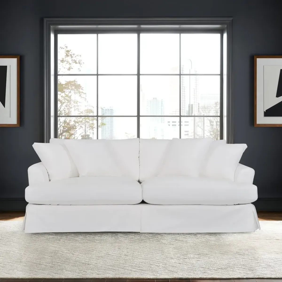 Ciara 93" Upholstered Sofa in Pearl