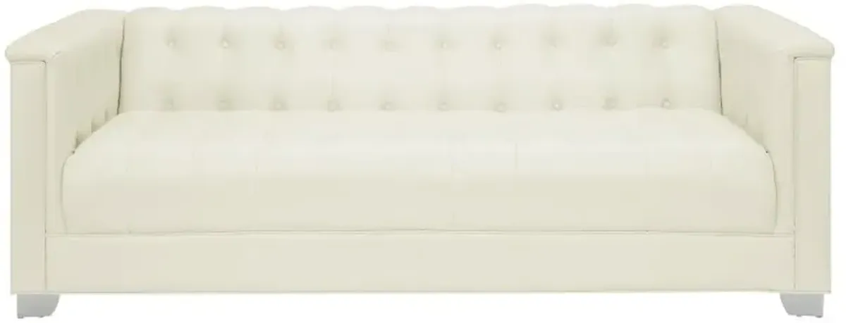 Chaviano 2-piece Upholstered Tufted Sofa Set Pearl White