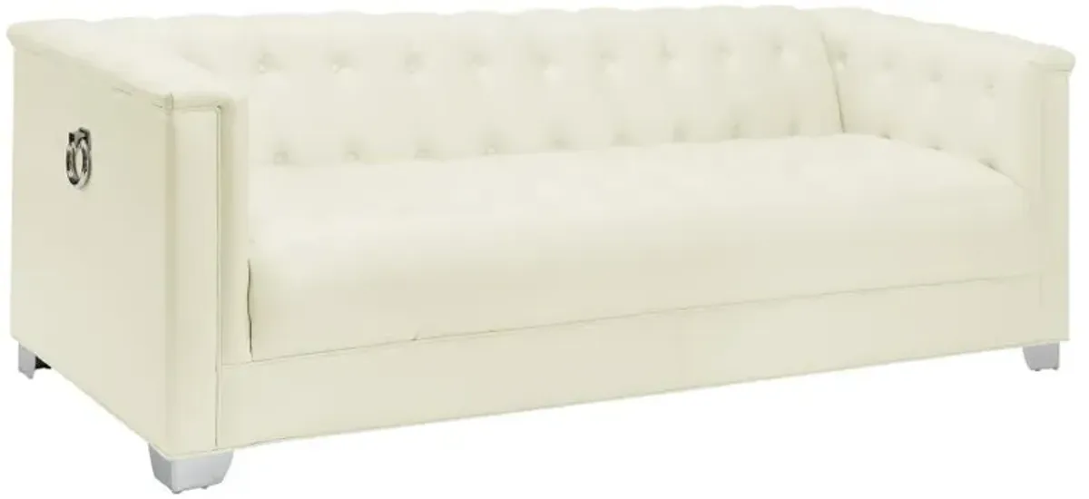 Chaviano 2-piece Upholstered Tufted Sofa Set Pearl White