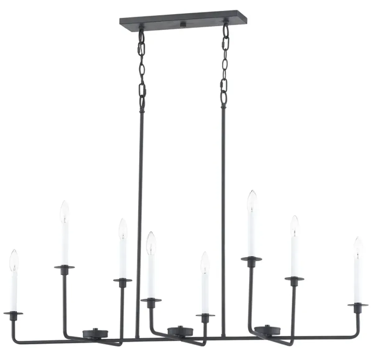 Lexington Green 48'' Wide 8-Light Linear Chandelier - Matte Black