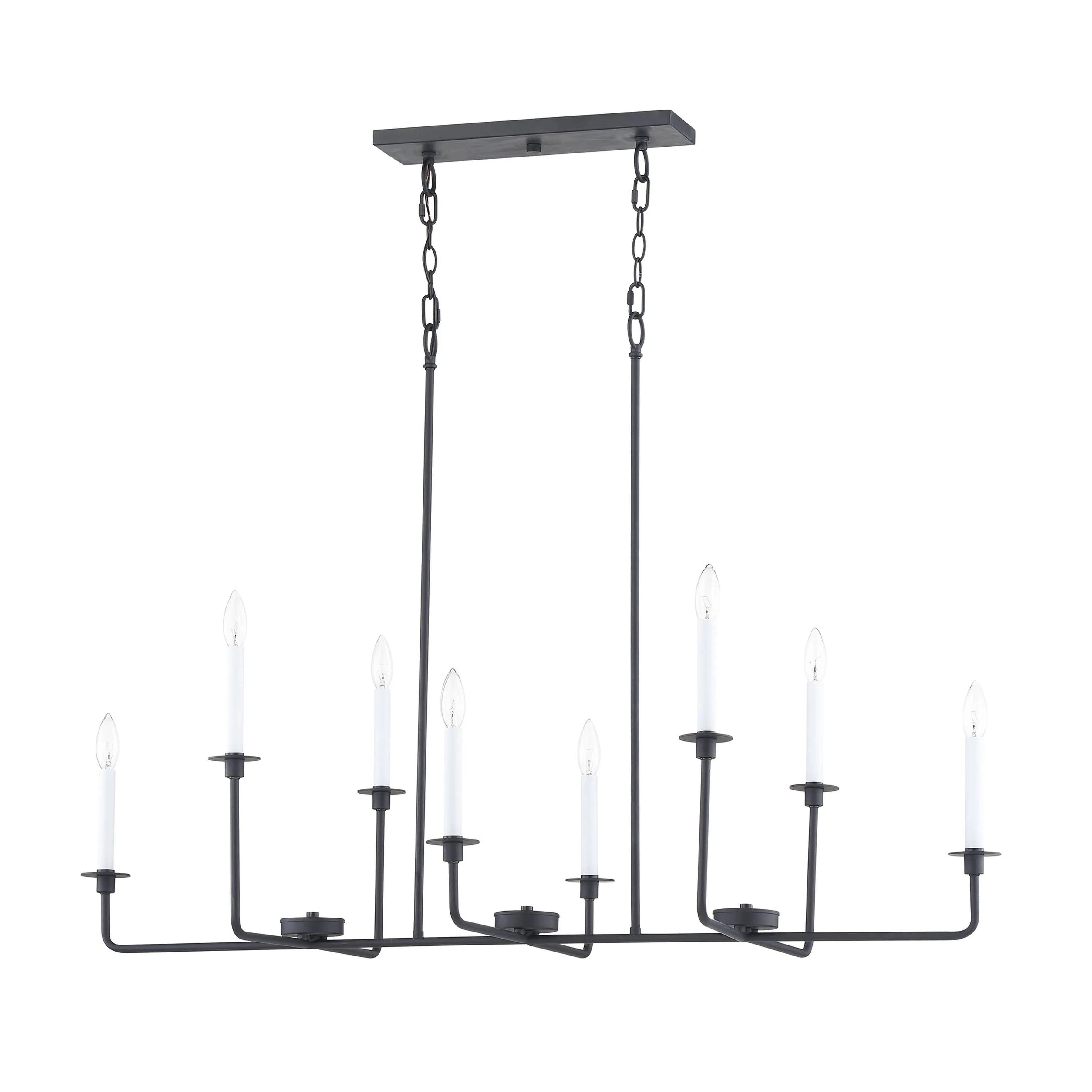 Lexington Green 48'' Wide 8-Light Linear Chandelier - Matte Black