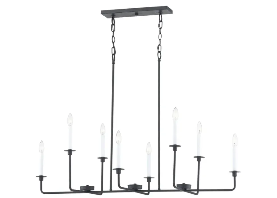 Lexington Green 48'' Wide 8-Light Linear Chandelier - Matte Black