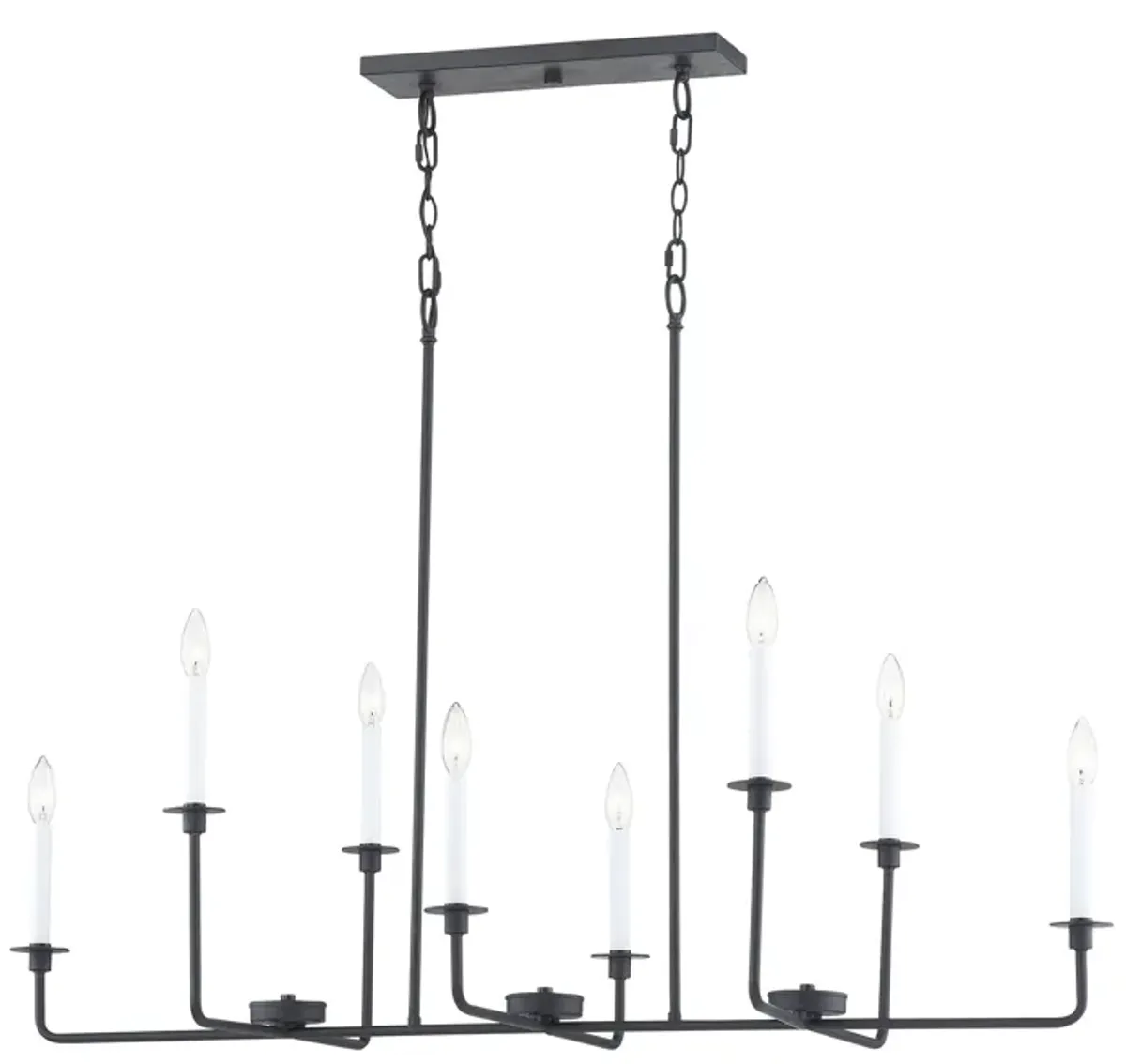 Lexington Green 48'' Wide 8-Light Linear Chandelier - Matte Black