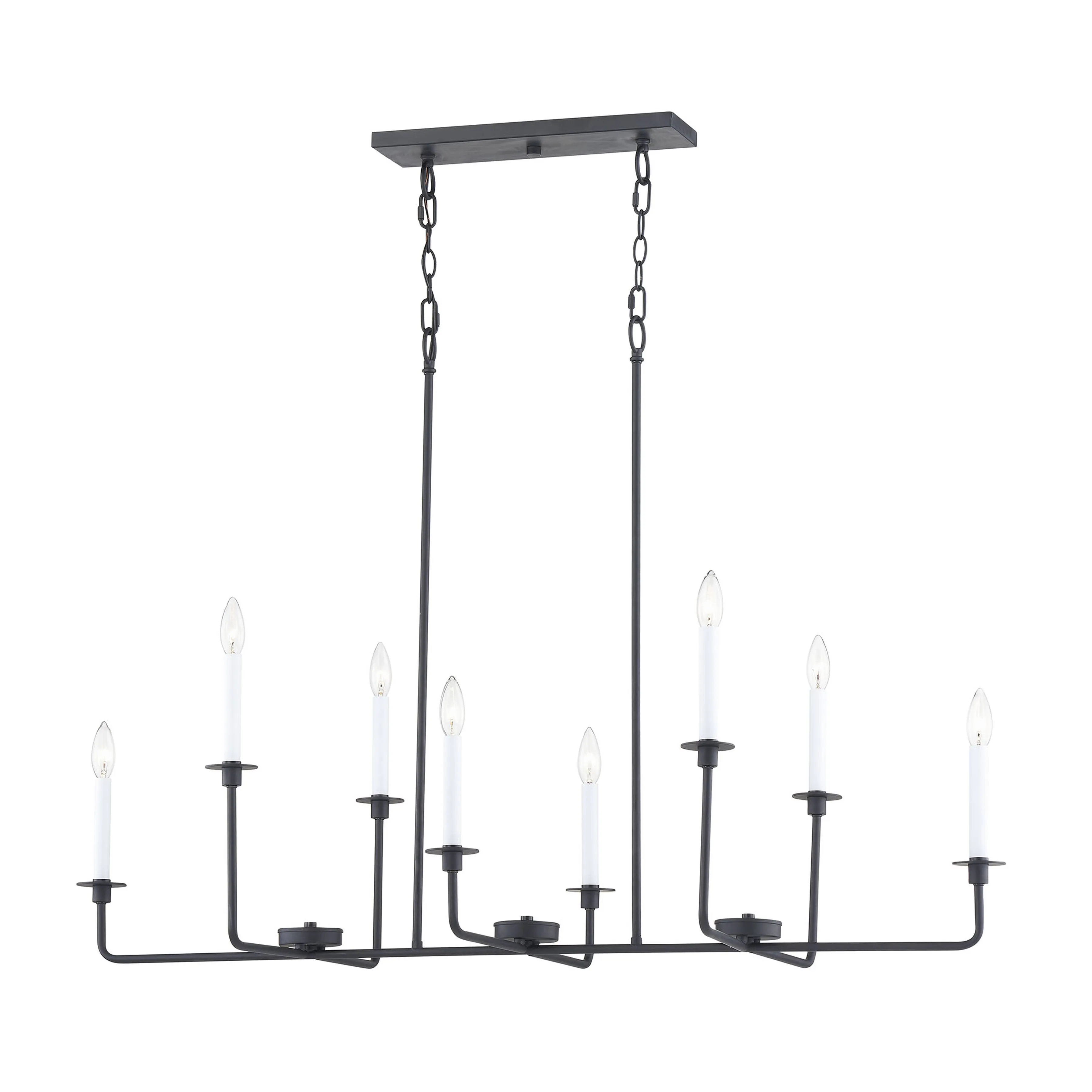 Lexington Green 48'' Wide 8-Light Linear Chandelier - Matte Black