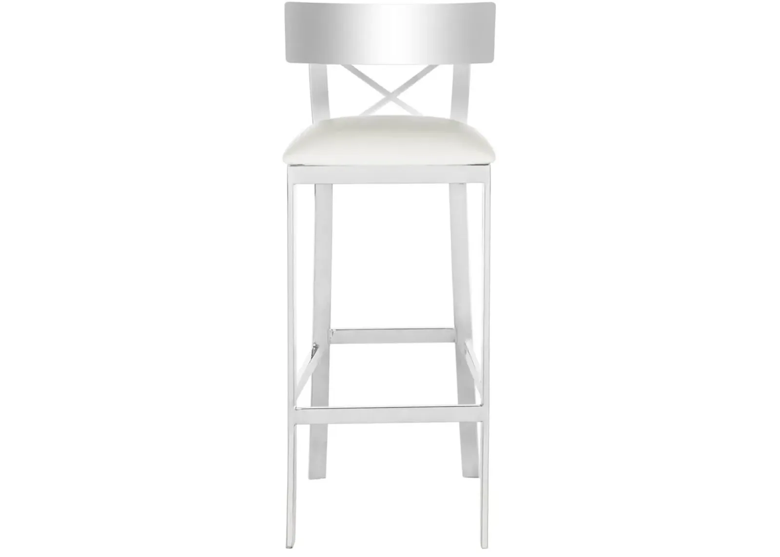 ZOEY 39''H STAINLESS STEEL CROSS BACK BAR STOOL