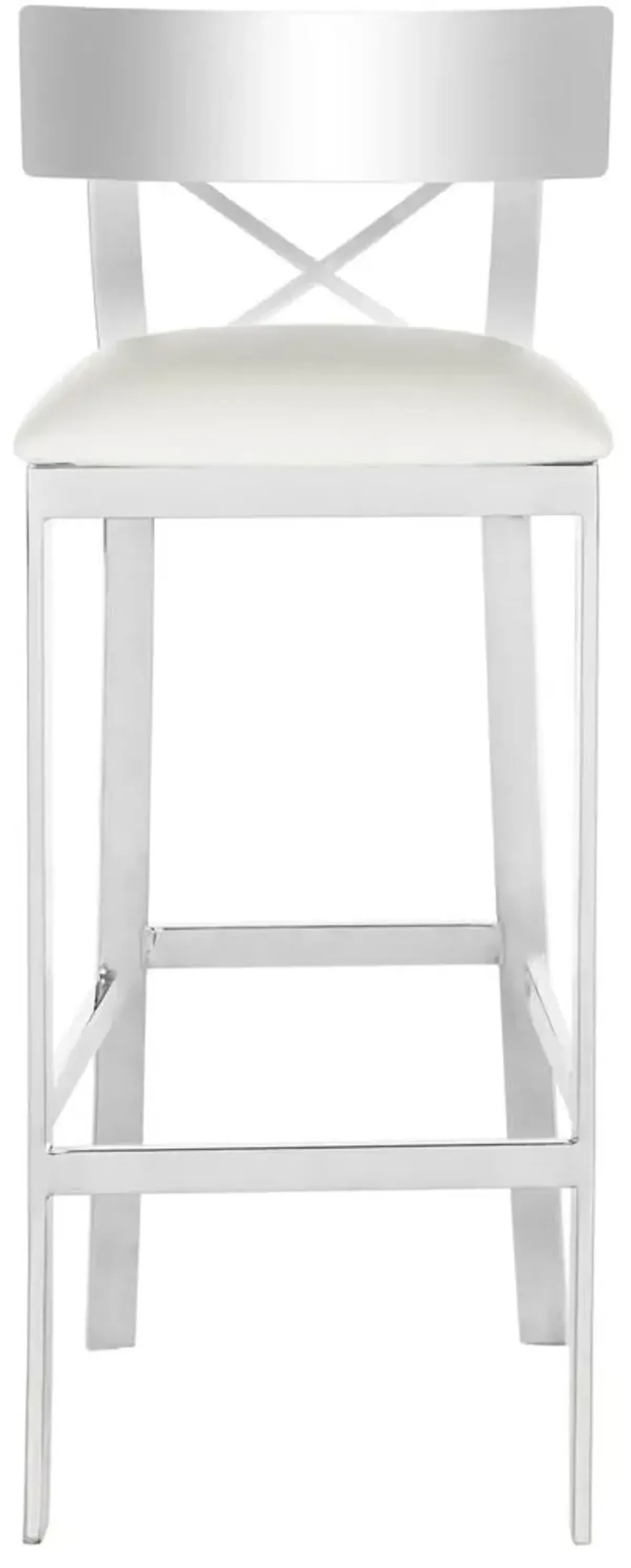 ZOEY 39''H STAINLESS STEEL CROSS BACK BAR STOOL