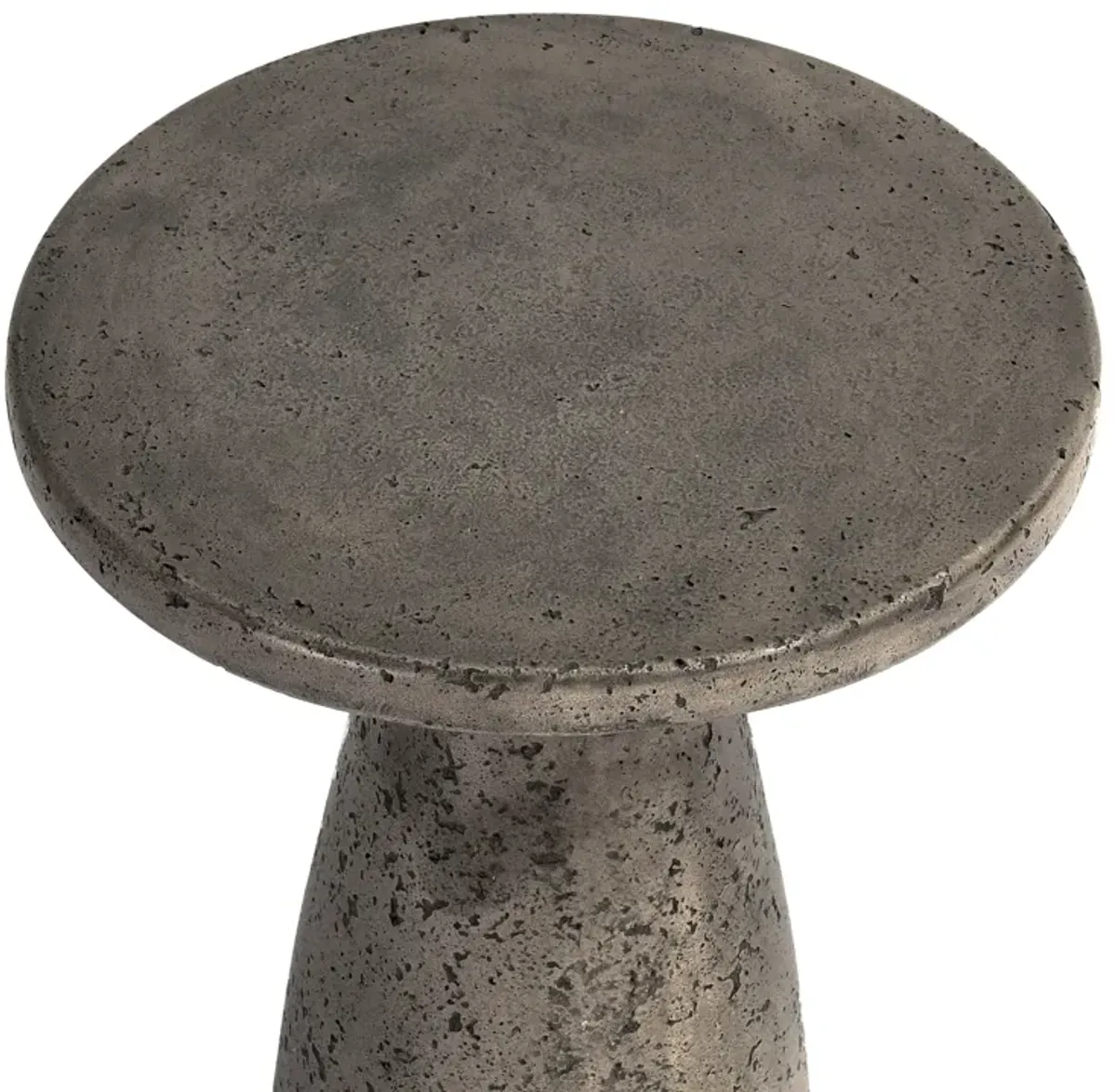 Collins 19" Concrete Outdoor Accent Table in Dark Gray 