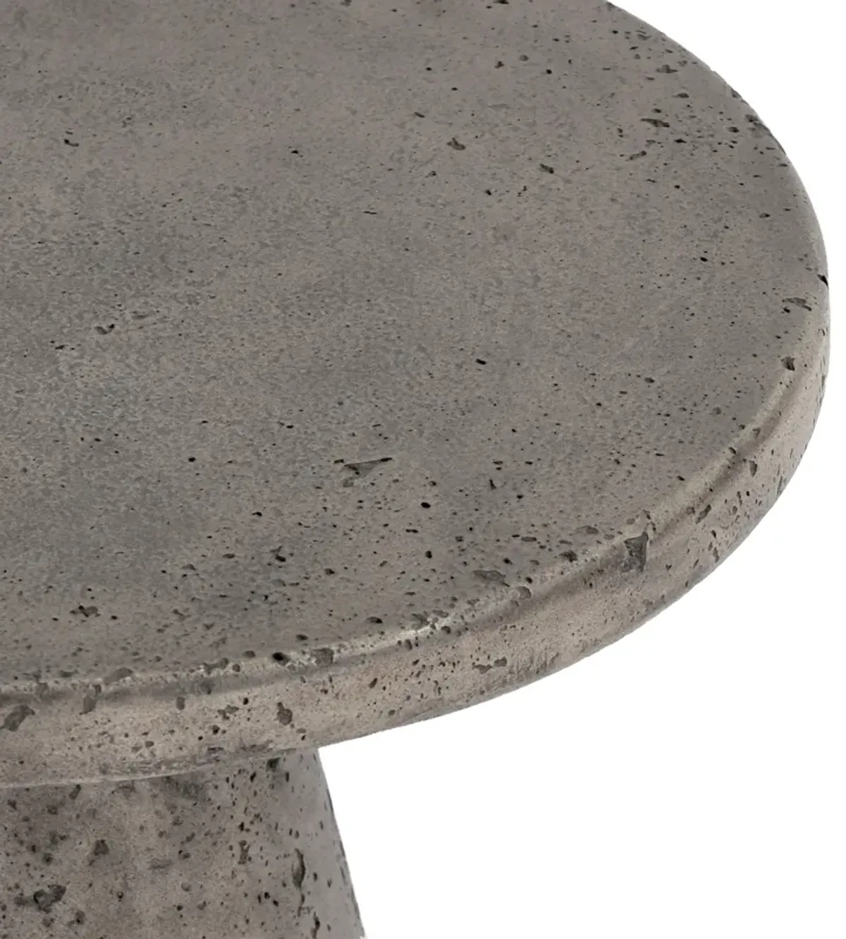 Collins 19" Concrete Outdoor Accent Table in Dark Gray 