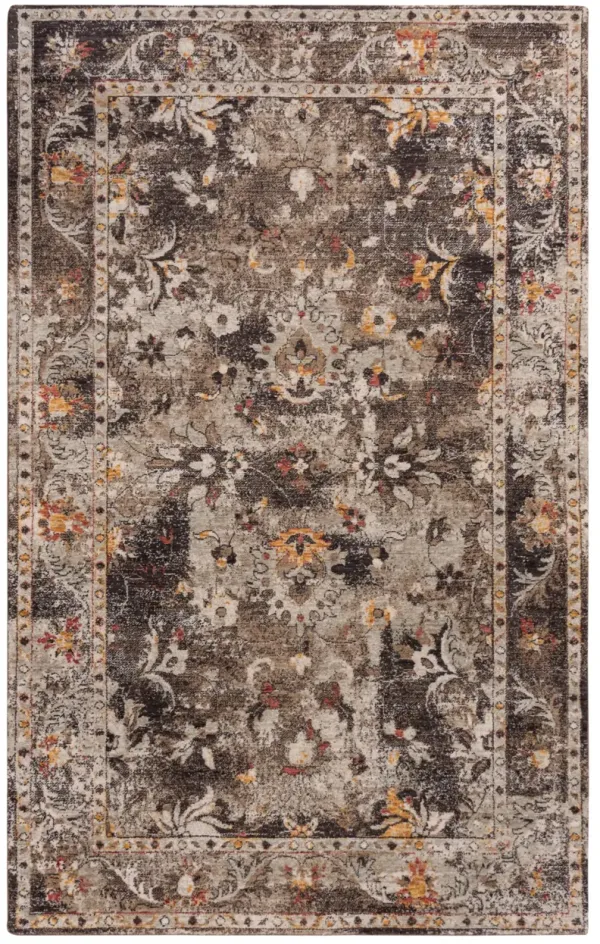Ovation Brown/Beige distressed/classical N Z wool 5' x 8' Rectangle Rug