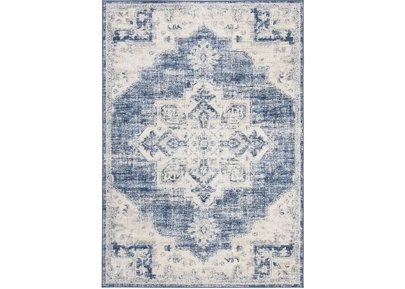 Brentwood 865 Ivory / Navy 10' X 13' Oversized Rectangle Powerloomed Rug