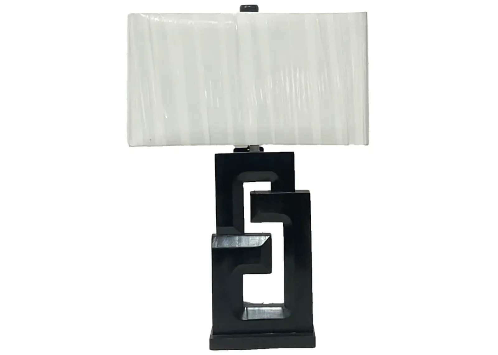 Wood, 27"h Geometric Lamp, Black