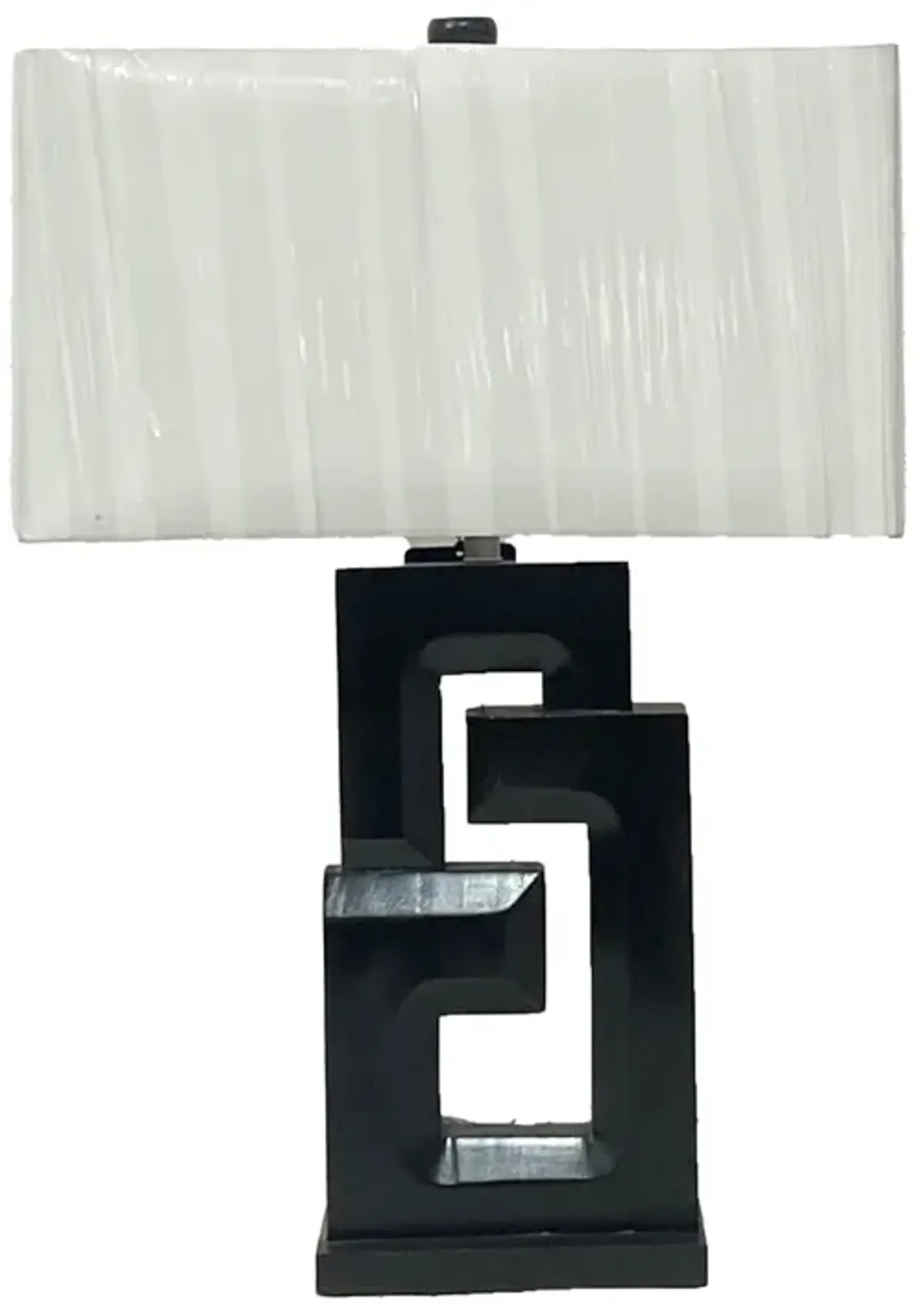 Wood, 27"h Geometric Lamp, Black