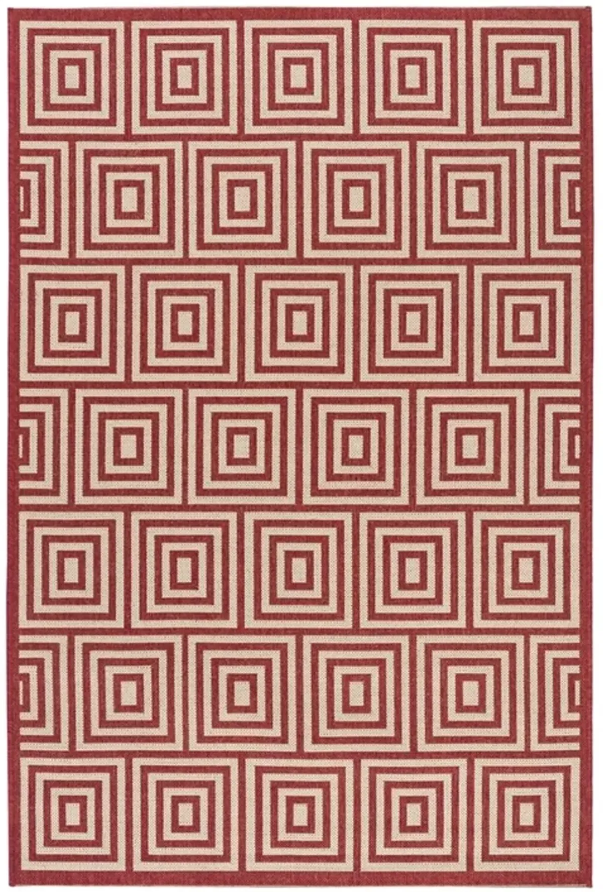 LINDEN 173 Collection LND173Q-4 Red / Creme 4' X 6'