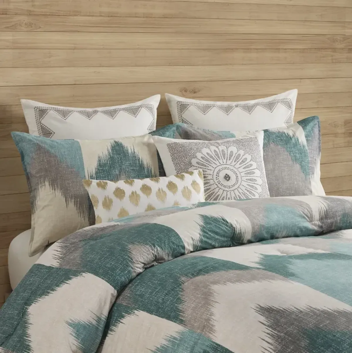 INK+IVY Alpine Aqua 3 Piece Comforter Mini Set