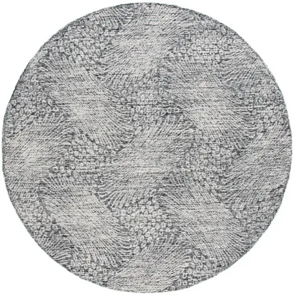 EBONY 105 Black  6' X 6' Round Round Rug