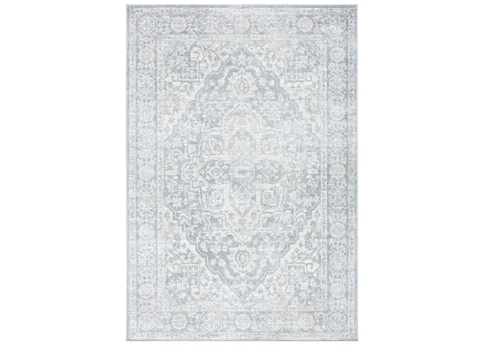 Brentwood 832 Light Grey / Ivory 5' X 5' Square Square Powerloomed Rug