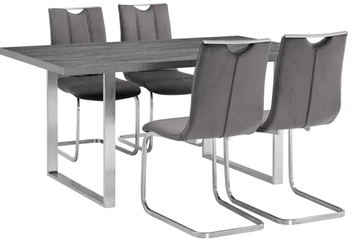 Fenton and Gray Pacific 5 Piece Modern Rectangular Dining Set