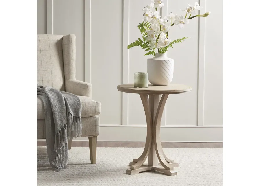 Martha Stewart Fatima Reclaimed Wheat Round Accent Table