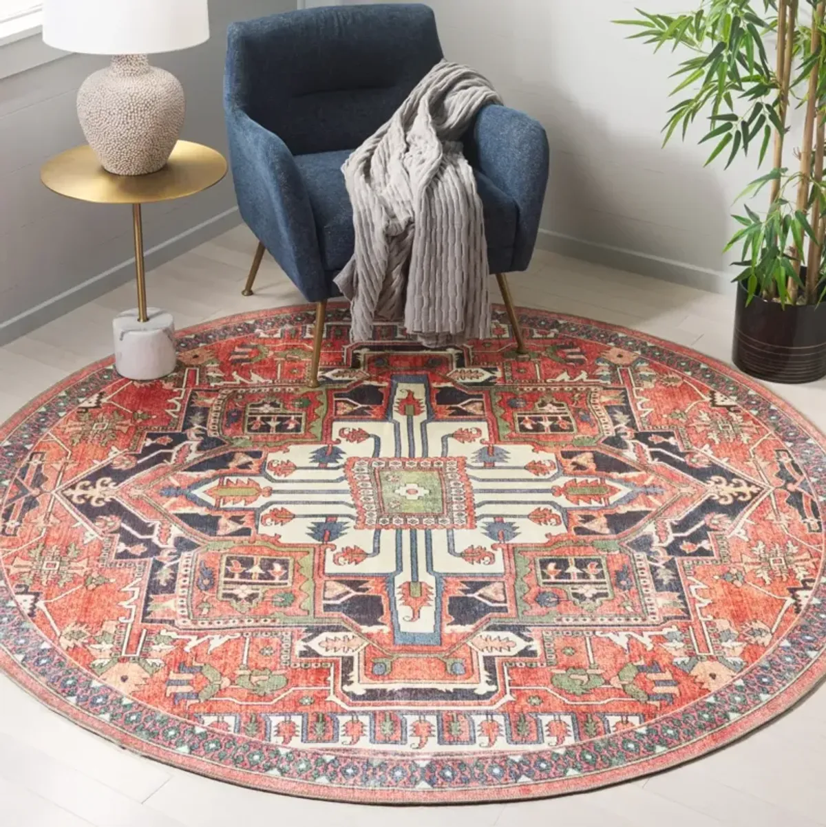 SERAPI 812 RUST  6'-7' x 6'-7' Round Round Rug