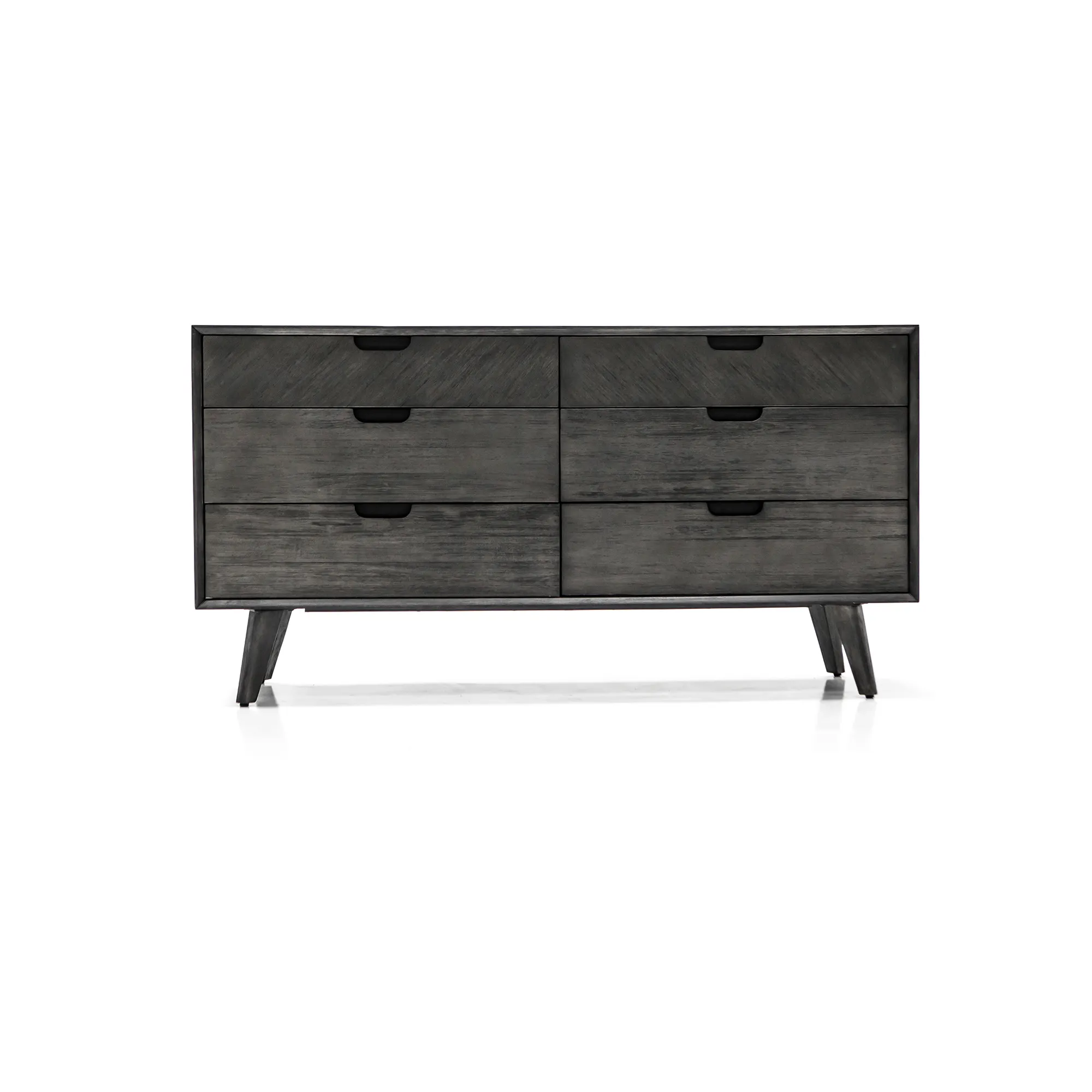 Mohave Mid-Century Tundra Gray Acacia 6 Drawer Dresser