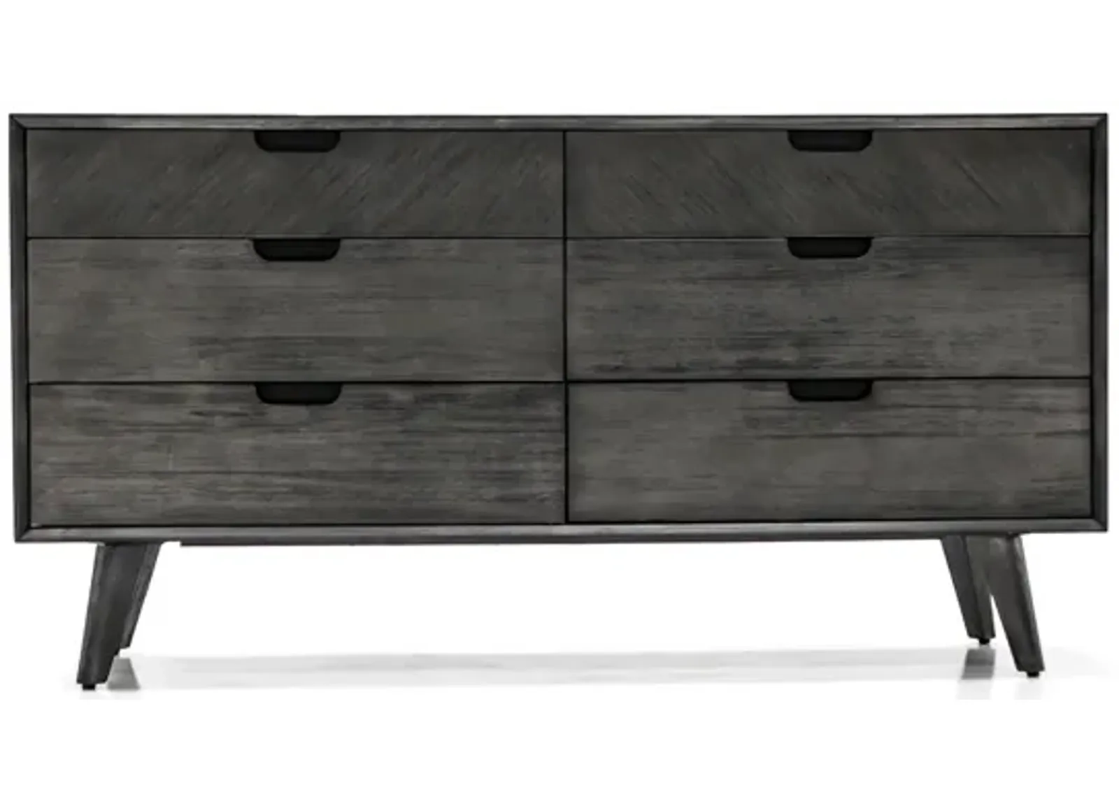 Mohave Mid-Century Tundra Gray Acacia 6 Drawer Dresser