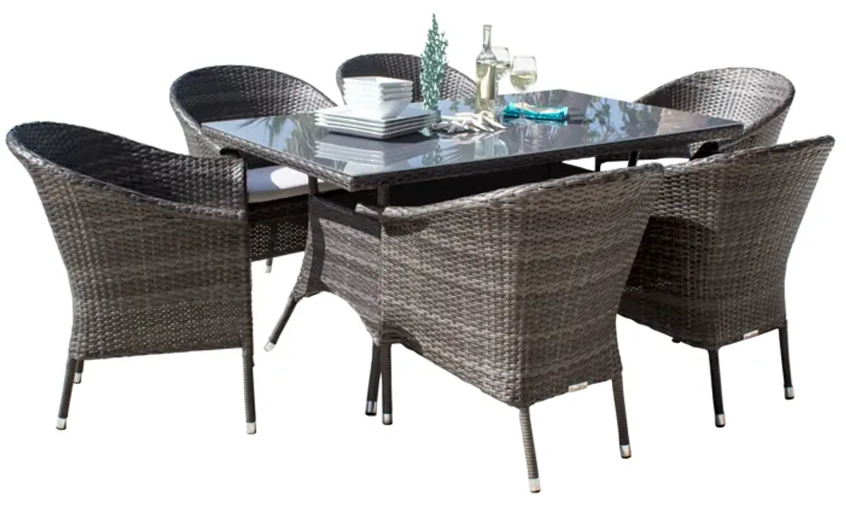 Ultra 7-Piece Woven Armchair Dining Set with Cushions