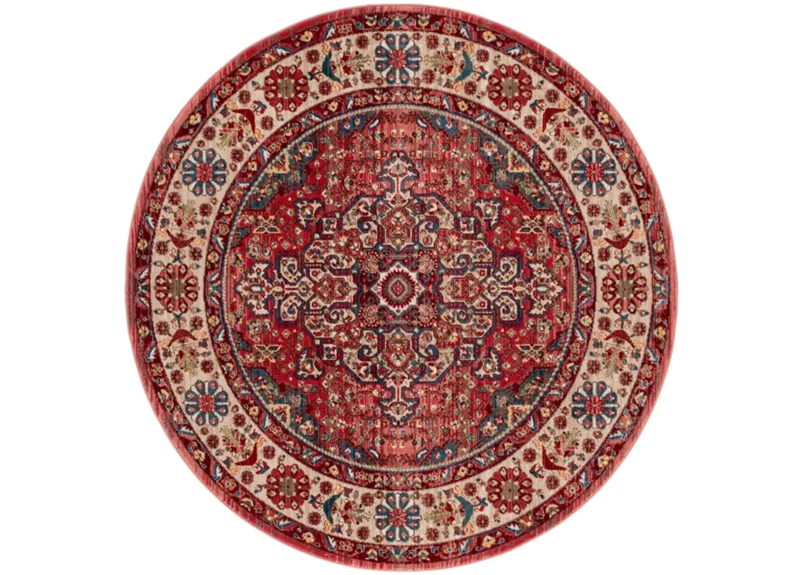 KASHAN 305 RED  3'-3' x 3'-3' Round Round Rug