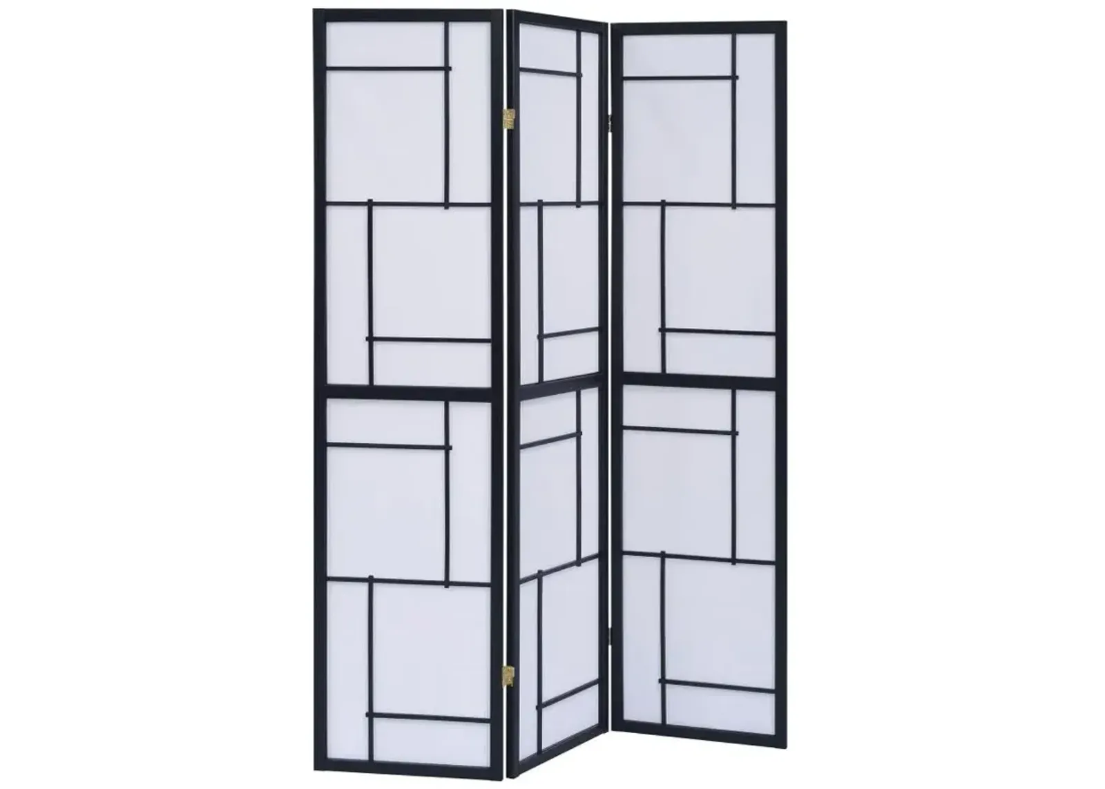 Damis 3-panel Folding Floor Screen Black and White