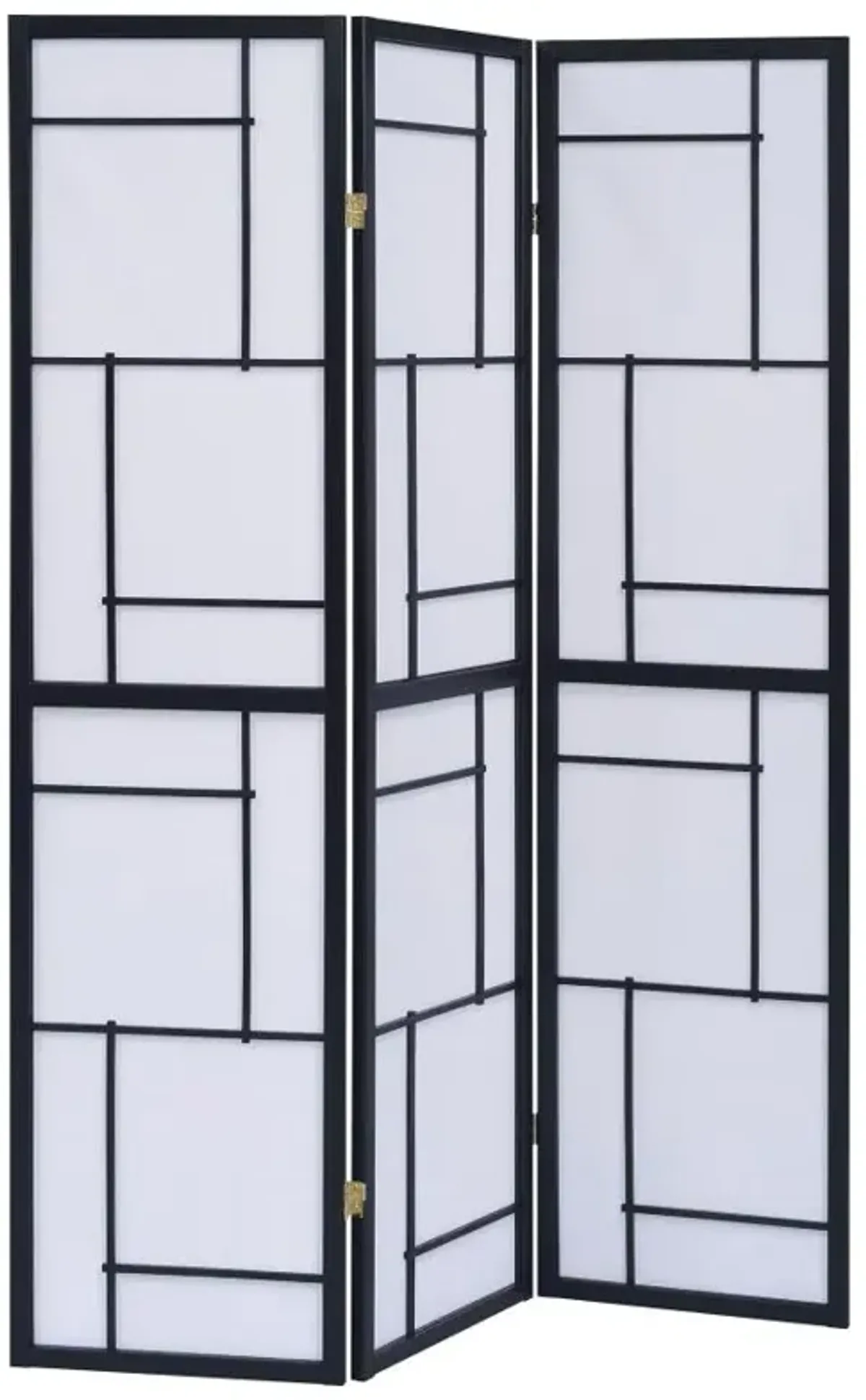 Damis 3-panel Folding Floor Screen Black and White