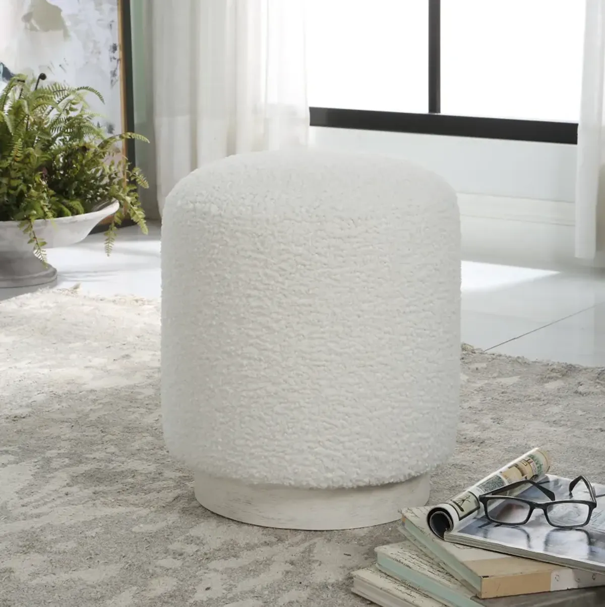 Avila White Ottoman