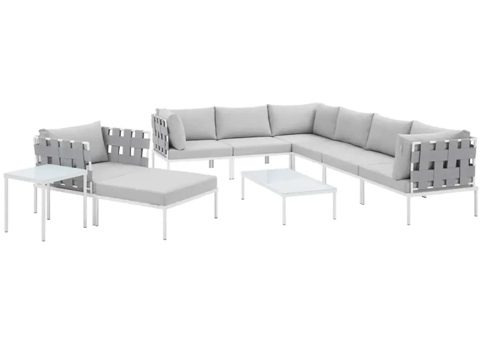 Harmony 10-Piece  Sunbrella® Outdoor Patio Aluminum Sectional Sofa Set