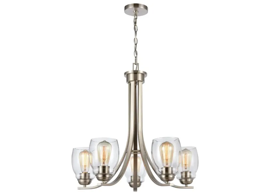 Calistoga 25" Wide 5-Light Chandelier - Brushed Nickel