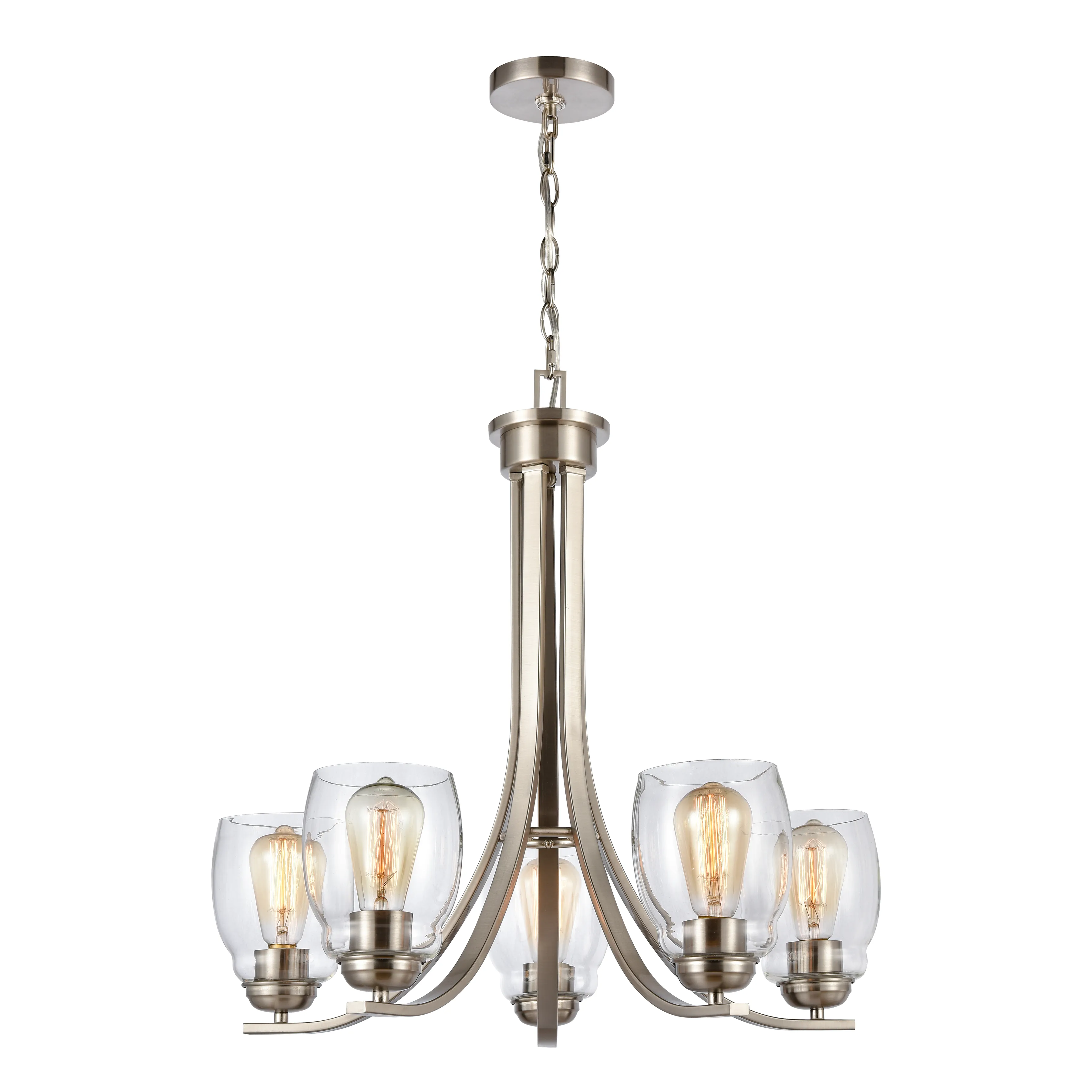 Calistoga 25" Wide 5-Light Chandelier - Brushed Nickel