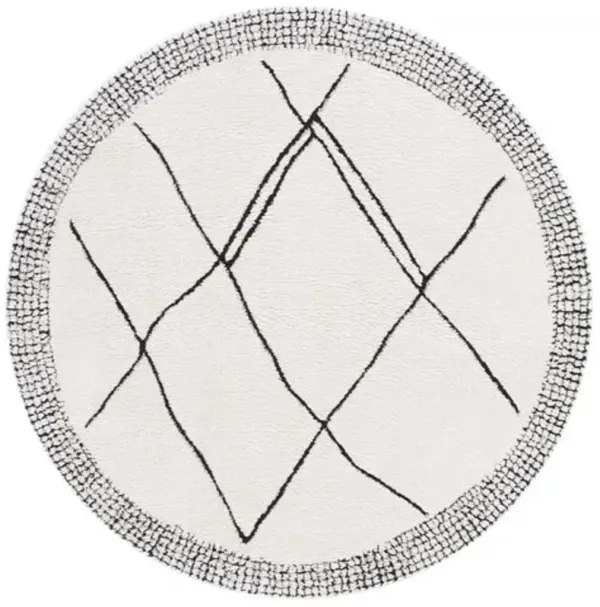 MELODY 104 Black 6'-7' X 6'-7' Round Round Rug