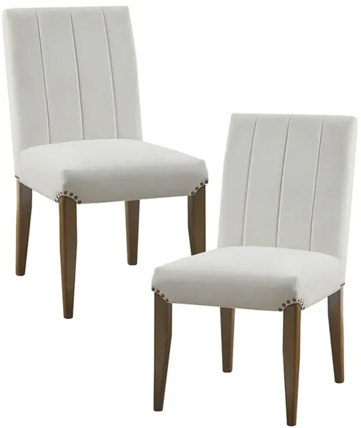 Madison Park Audrey Cream Channel Tufting Dining Chair (Set of 2)