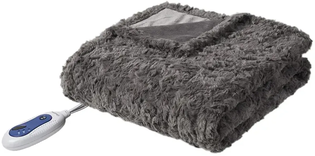 Zuri Oversized Faux Fur Heated Throw