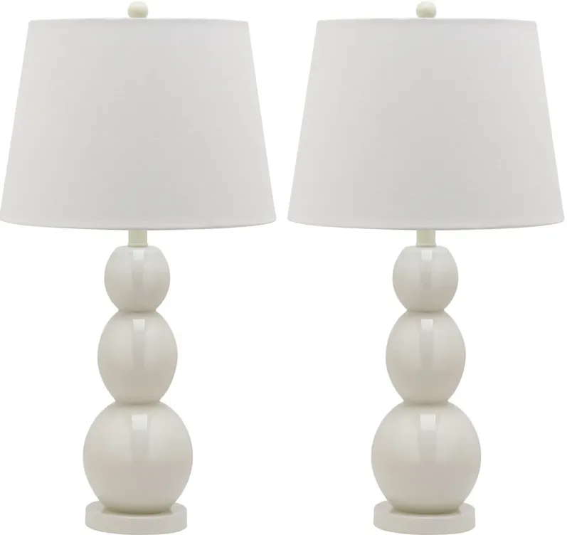 Jayne 26.5-Inch H Three Sphere Glass Lamp - Set of 2