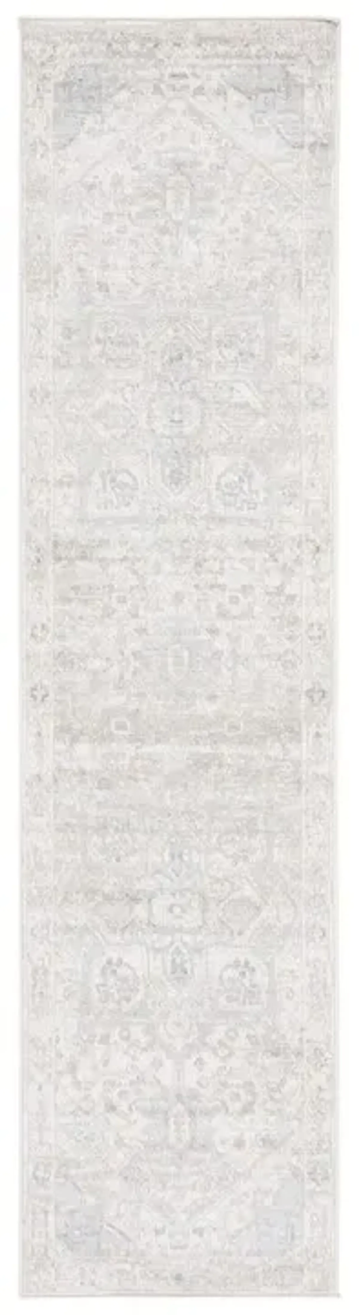 Brentwood 852 Ivory / Grey 2' X 8' Runner Powerloomed Rug