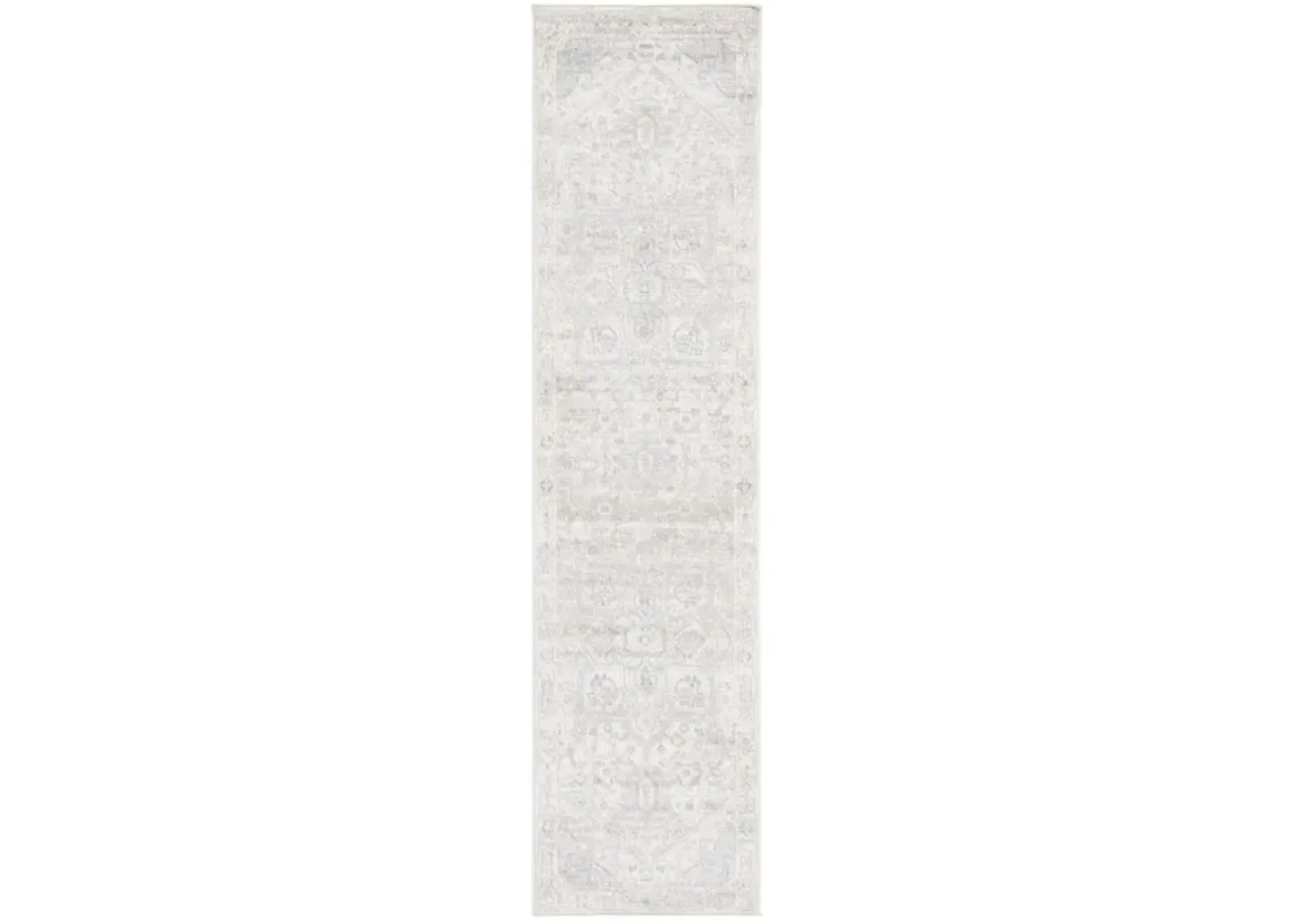 Brentwood 852 Ivory / Grey 2' X 8' Runner Powerloomed Rug