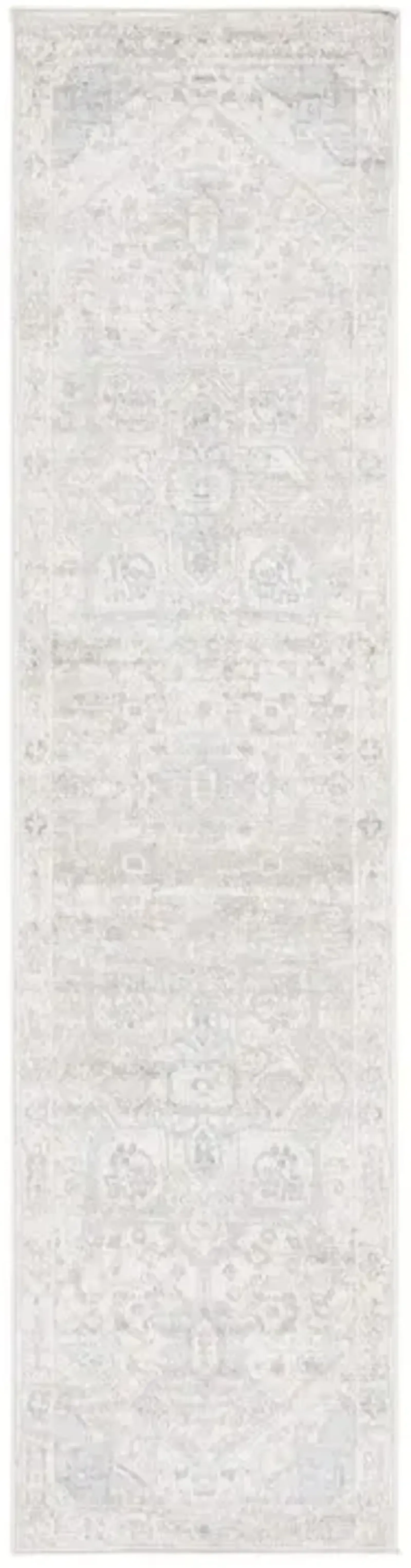 Brentwood 852 Ivory / Grey 2' X 8' Runner Powerloomed Rug