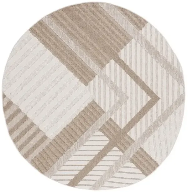 GLOBAL 220 Beige 6'-7' X 6'-7' Round Round Rug
