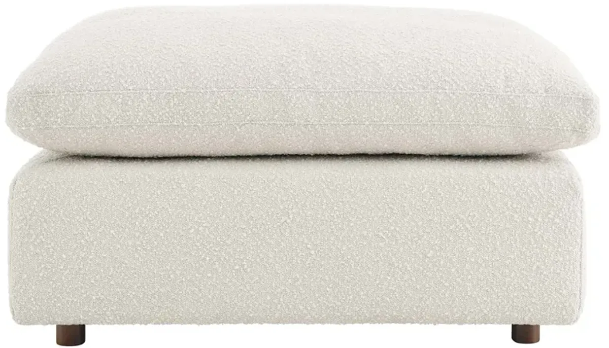 Commix Down Filled Overstuffed Boucle Fabric Ottoman